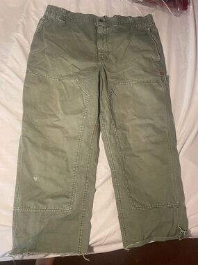 Olive Green Workwear Carpenter Pants